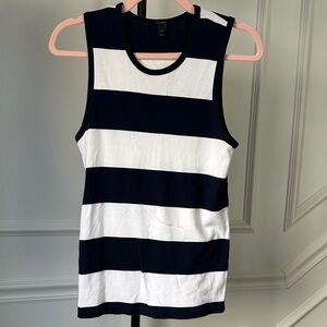 J. Crew Navy and White Striped Tank